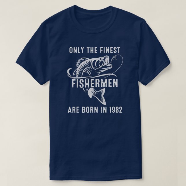 Camiseta Pescador de pesca de 40 anos 1982 40. º aniversári (Frente do Design)