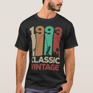 Camiseta Pescador De Pesca Retro De 1993 aniversário de 30 