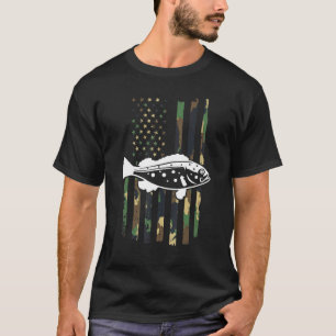 Camiseta Pescador De Robalo Camuflado Bandeira Dos EUA 1