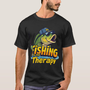 Camiseta Pescador de Robalo de Desenho Animado Divertido co