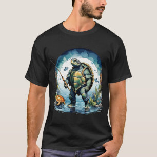 Camiseta Pescador de Tartaruga em pintura aquarela