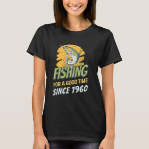 Camiseta Pescador Desde 1960 Pescador 65º Aniversário Pesca