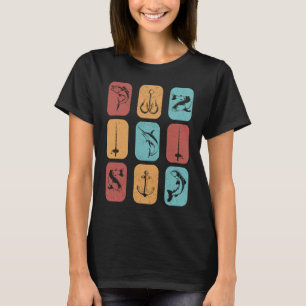 Camiseta Pescador desportivo pescando cana de pescar pesca