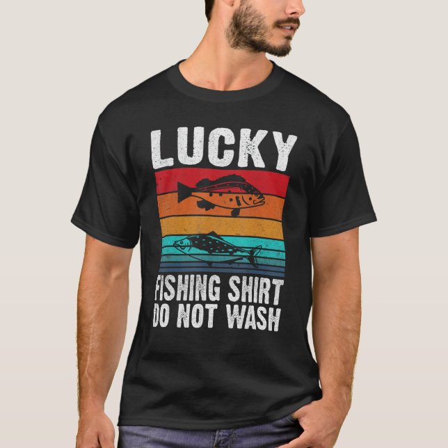 Camiseta Pescador Engraçado Pescadores Pesca Sortuda (Frente)