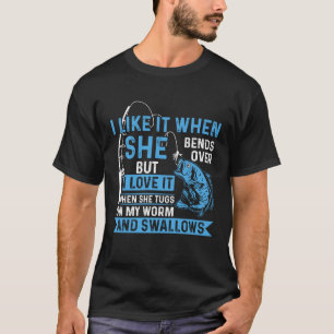 Camiseta Pescador Eu Adoro Quando Ela Puxa Meu Minhoca Pesc
