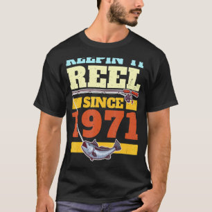 Camiseta Pescador Legal Aniversário Pescador Nato Em 1971 C