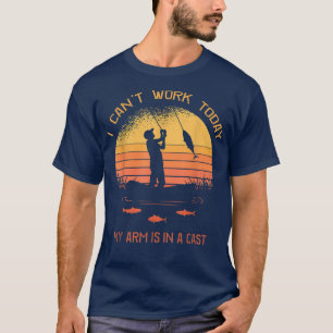 Camiseta Pescador, não posso trabalhar hoje meu braço está 