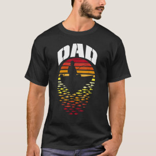 Camiseta Pescador Pai Barco de Pesca Vintage Retro Sunset