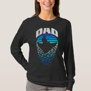 Camiseta Pescador Pai Barco de Pesca Vintage Retro Sunset 1