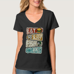 Camiseta Pescador Pescado Comer Peixe Dormindo Repetidament