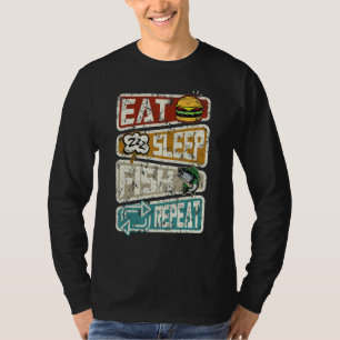 Camiseta Pescador Pescado Comer Peixe Dormindo Repetidament