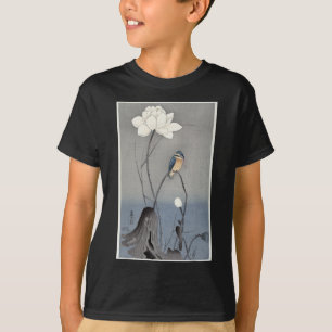 Camiseta Pescador Rei Com Flor De Lótus Pintura Japonesa Vi