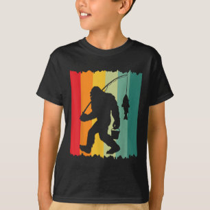 Camiseta Pescador Sasquatch Pé Grande Vintage Pai