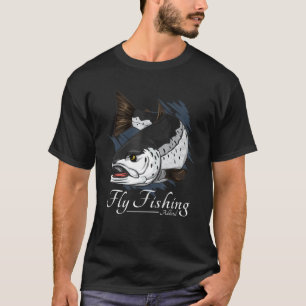 Camiseta Pescadores Arte Salmão Truta Viciados Piada Mosca 