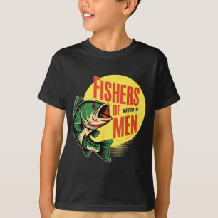 Camiseta Pescadores Cristãos de Homens Mateus 4 19 Verso