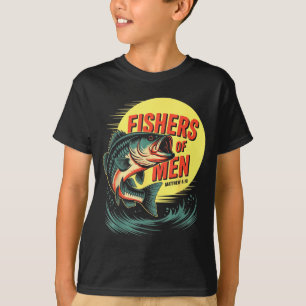 Camiseta Pescadores Cristãos de Homens Mateus 4 19 Verso