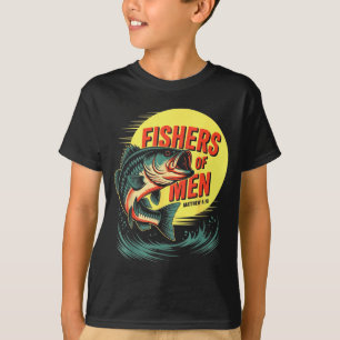 Camiseta Pescadores Cristãos de Homens Mateus 4 19 Verso