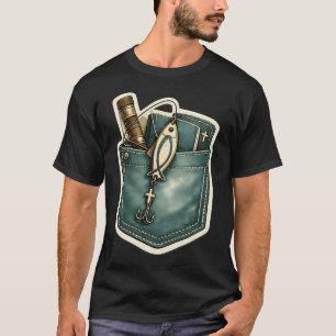 Camiseta Pescadores de Homens Design de Bolso — Mateus 4: