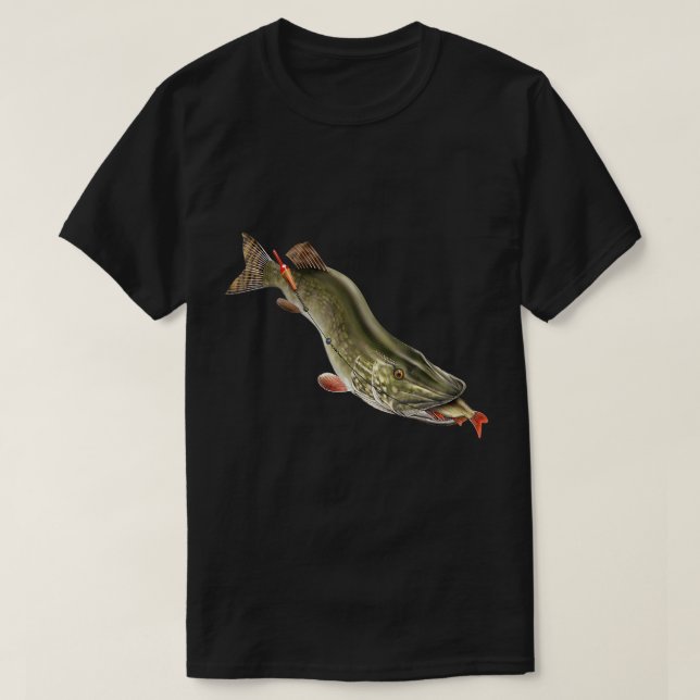 Camiseta Pescadores de pesca com tubarões-norte Presente (Frente do Design)