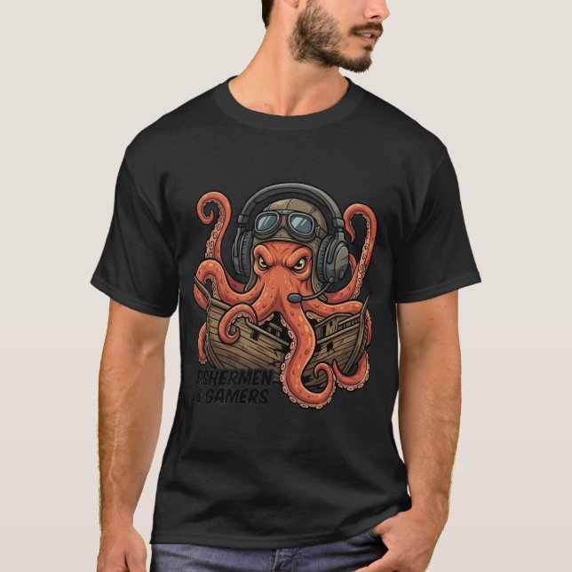 Camiseta Pescadores & Jogadores â€“ Design de Aventura de P (Frente)