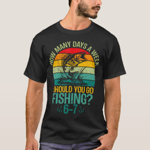 Camiseta Pescando 6 Dias Por Semana