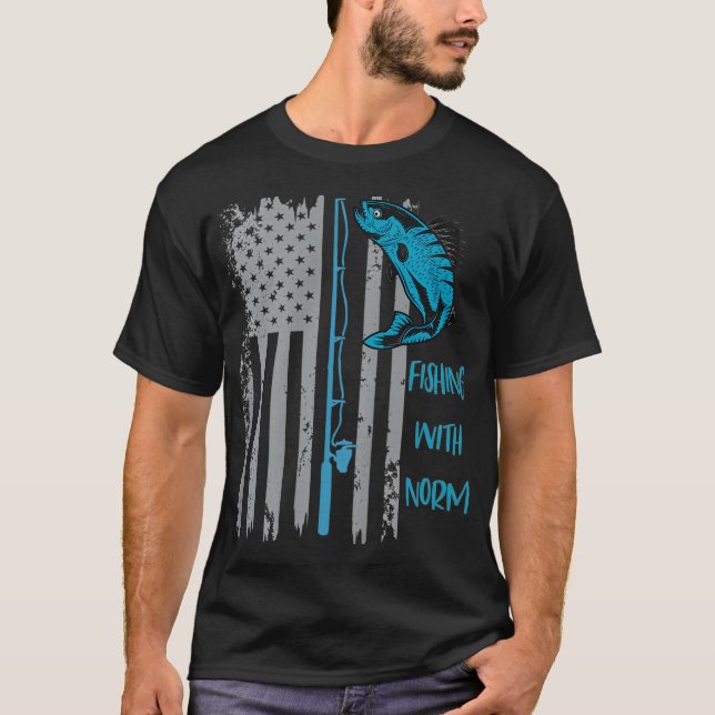 Camiseta Pescando com Norm - Bandeira Americana - (Frente)