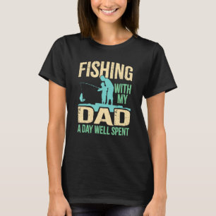 Camiseta Pescando com Papai Filhos e Filhas Equipe de Pesc