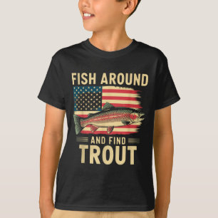 Camiseta Pescando Em Rodada E Encontrar Truta Divertida Pes