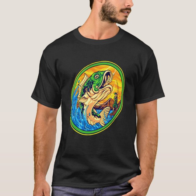 Camiseta Pescando peixes grandes Para pescadores profission (Frente)