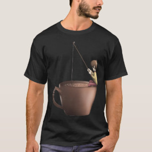 Camiseta Pescando Pensamentos em um Mar de Café