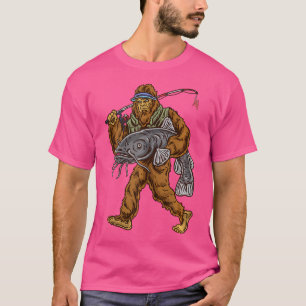 Camiseta Pescando Pessoas que Pescam Bigfoot