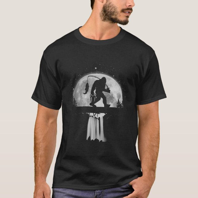 Camiseta Pescando sob a Luz da Lua - Lua Branca (Frente)