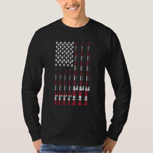 Camiseta Pescar Bandeira Norte-Americana Vintage Patriótico