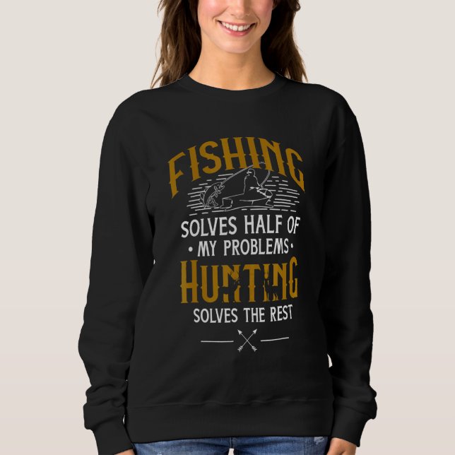 Camiseta Pescar Caça Resolve Meus Problemas - (Frente)