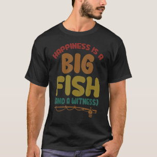 Camiseta Pescar Designs é um peixe grande e uma testemunha