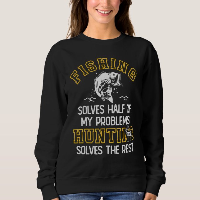Camiseta Pescar E Caçá Resolvem Meus Problemas Com Um Pesca (Frente)