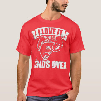 Camiseta Pescar, eu amo quando ela se curva