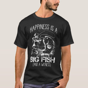 Camiseta Pescar Felicidade Com Peixes Adorando Pescador