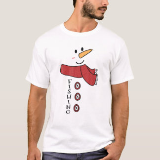 Camiseta Pescar Figurino de Neve Correspondendo Engraçado C