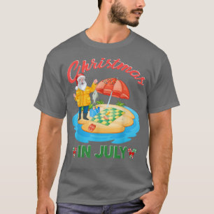 Camiseta Pescar o Natal em julho, santa hat Xmas, engraçado