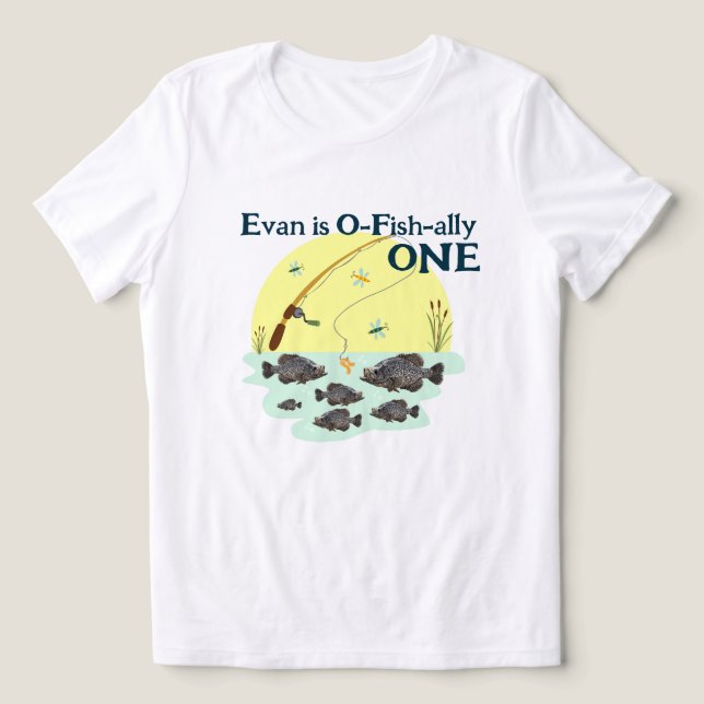 Camiseta Pescar o primeiro peixe-gato-do-mato-preto (Design frontal)