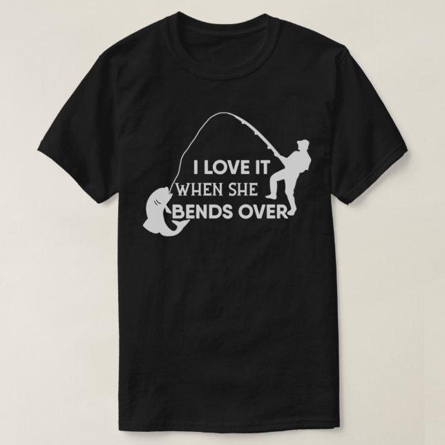 Camiseta Pescar Presente Com Engraçado Dizendo Que Eu Amo Q (Frente do Design)