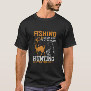 Camiseta Pescar Resolve A Maioria Dos Meus Problemas Caçand