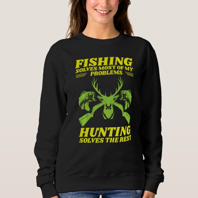 Camiseta Pescar Resolve A Maioria Dos Meus Problemas Caçand (Frente)
