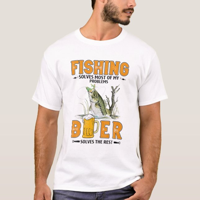 Camiseta Pescar Resolve A Maioria Dos Meus Problemas Que A  (Frente)