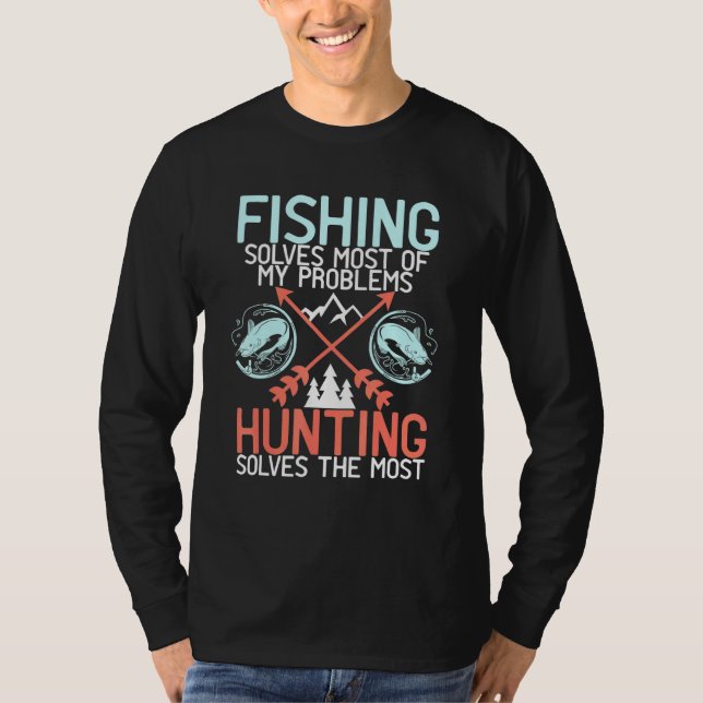 Camiseta Pescar Resolve Meus Problemas De Caça E Pesca De G (Frente)