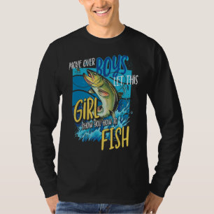 Camiseta Pescar Sobre Rapazes Deixar Essa Garota Mostrar Co