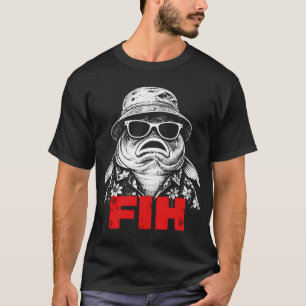 Camiseta Pescaria “Fih†Meme Engraçado de Pescador Angu