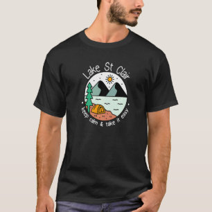 Camiseta Pescaria Acampamento de Barcos Relaxe Lago St Cla