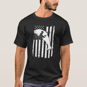 Camiseta Pescaria Bandeira EUA Peixe Para Pescador